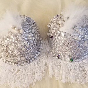White rave bra, Frozen Elsa outfit, Rave bra,